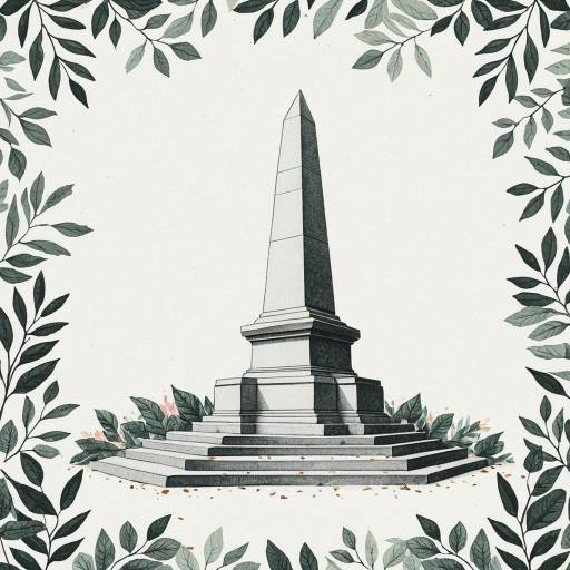 Monument with Leaf Frame Illustration