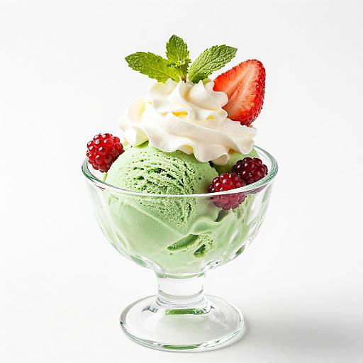 Vibrant Green Ice Cream Dessert