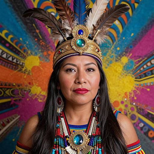 Vibrant Indigenous Woman Portrait