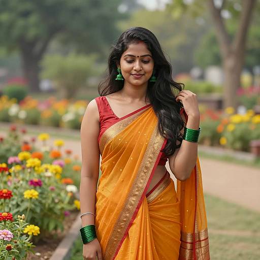 Elegant Indian Woman in Vibrant Saree