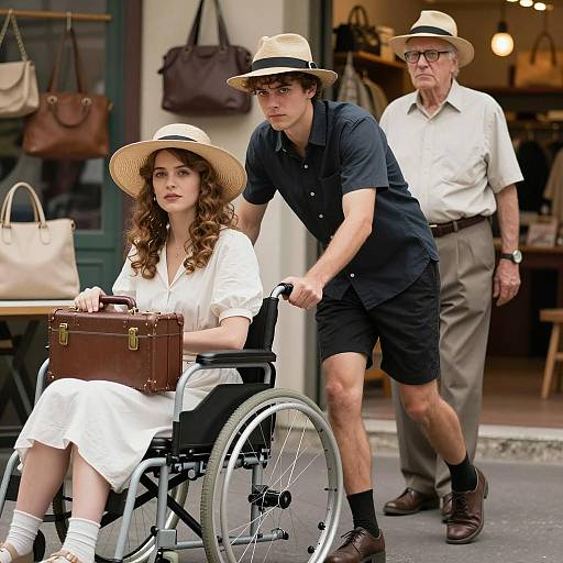 Vintage Trio in a Charming Shop Scene