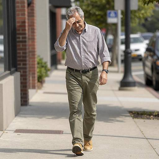 Casual Stroll: A Mid-Aged Man's Walk