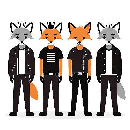 DIY Punk Fox Band Illustration