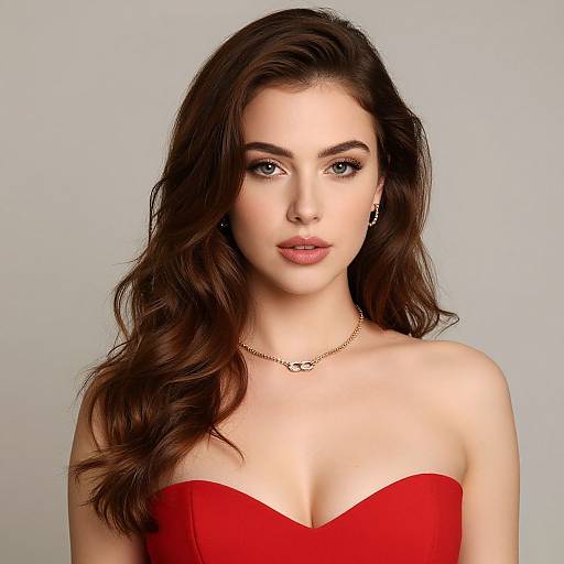 Realistic Portrait of Alice in Red Dress