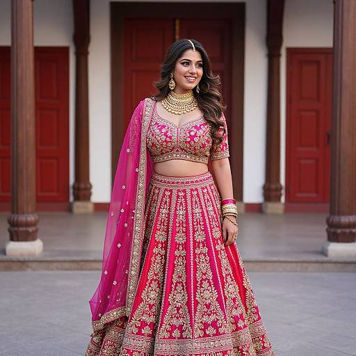 Vibrant Bride in Luxurious Lehenga