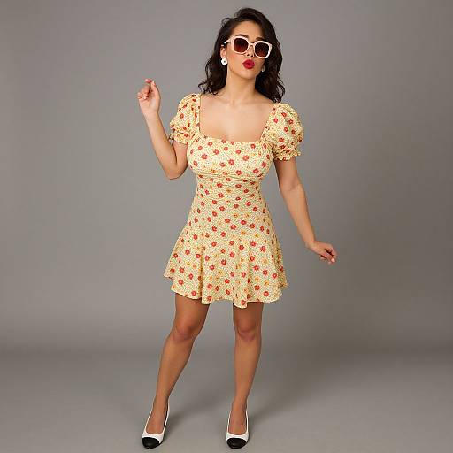 Playful Retro Floral Mini Dress