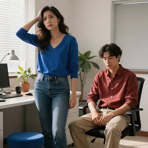 Office Scene with Couple: A Moment Captured