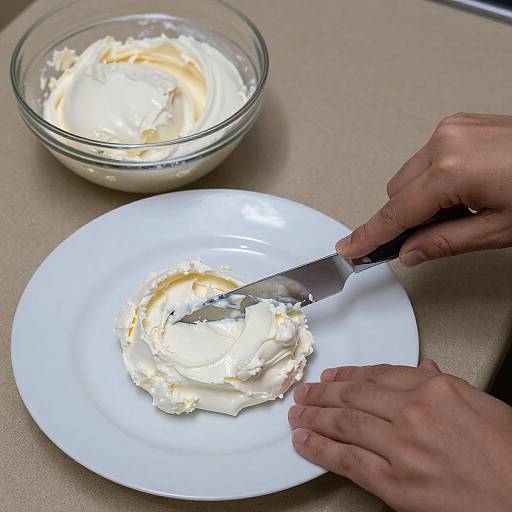 Top-Down Shot of Cream Cheese Mixing