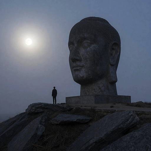 Man Inside Giant Stone Head