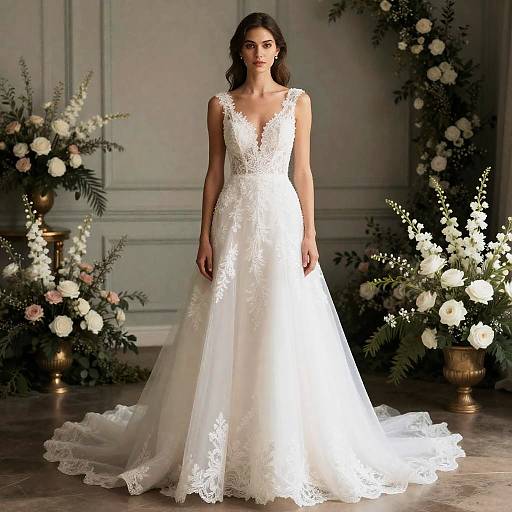 Realistic Bride in Wedding Dress