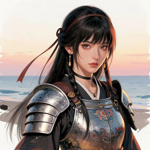 Inksketch Portrait of Oriental Warrior Princess