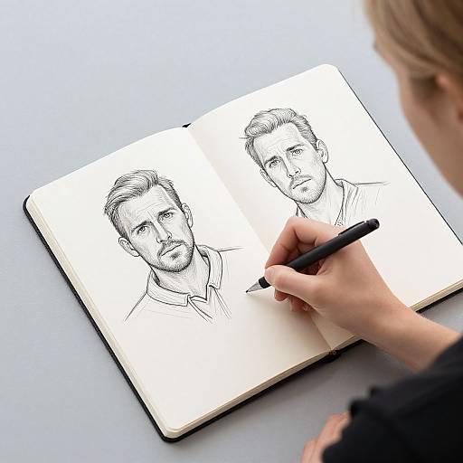 Blonde Woman Sketching Mockup