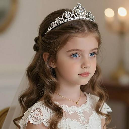 Elegant Little Bride with Bokeh Background