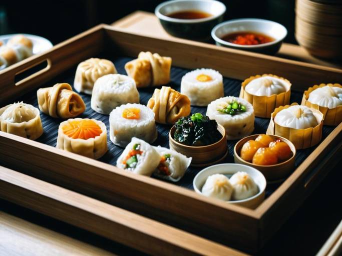 Close-Up Dim Sum Wallpaper Delight