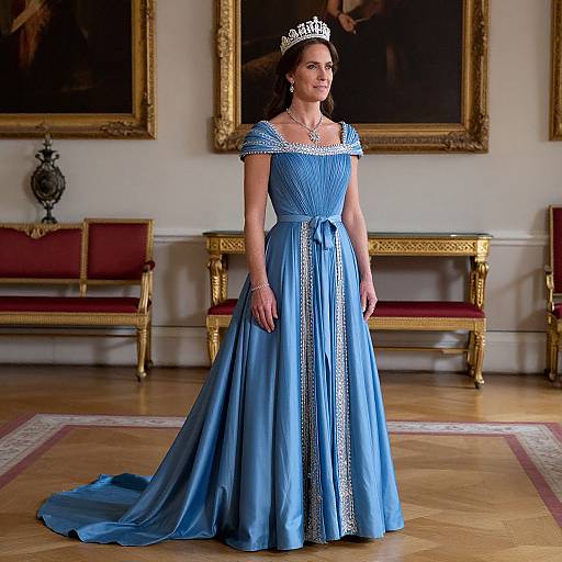 Queen Mary in Blue Coronation Dress
