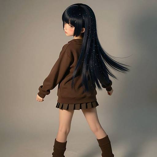 Petite Girl with Starry Hair