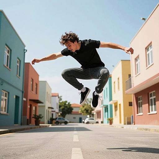 Energetic Urban Jump Scene