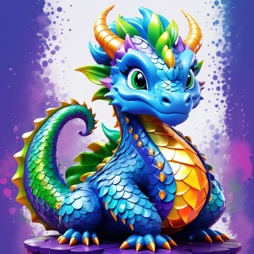 Artistic Cartoon Dragon Character Design