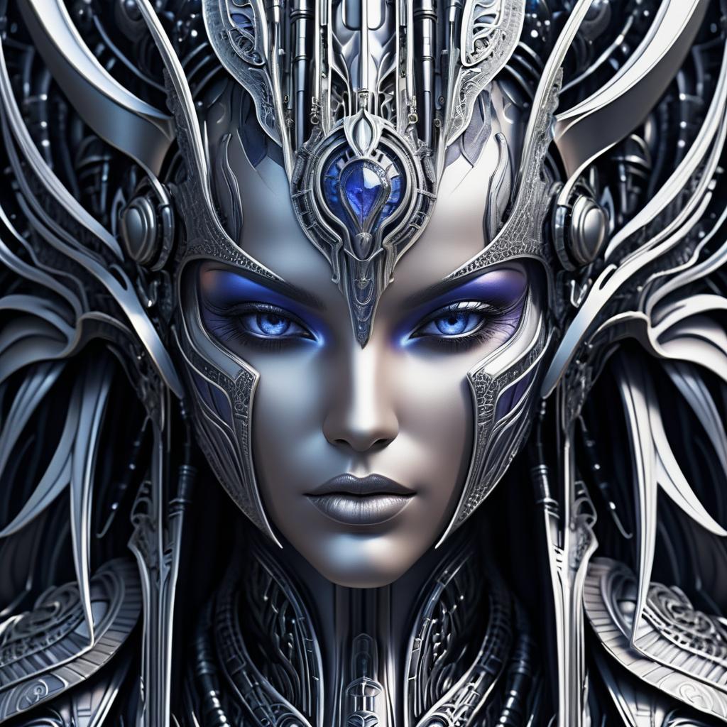 Exquisite Cybernetic Warrior in Giger Style