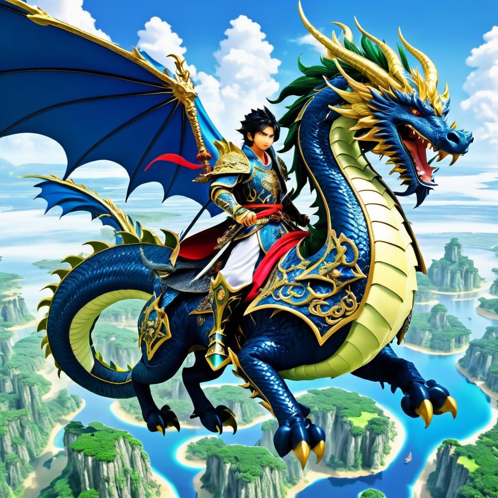 Fearless Dragon Rider in Majestic Sky