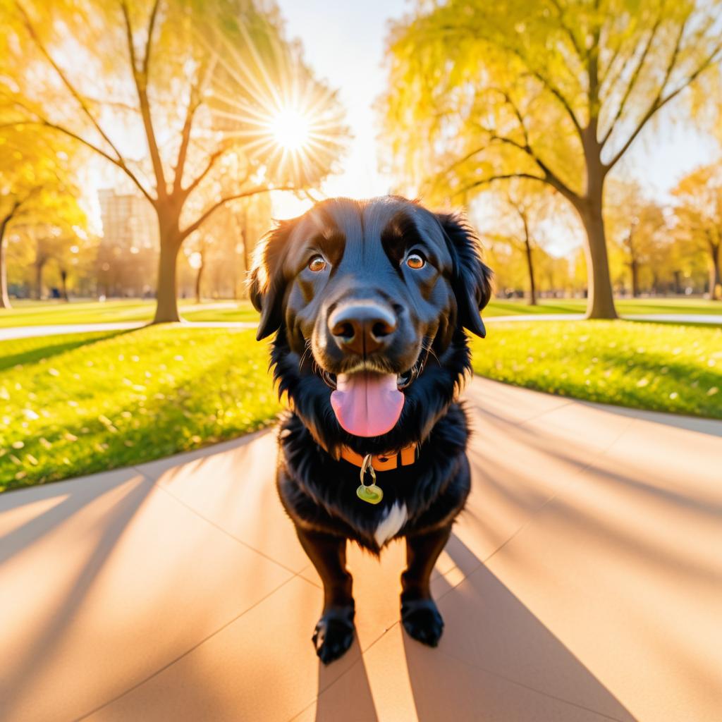 Dog's Eye View of a Sunny Park