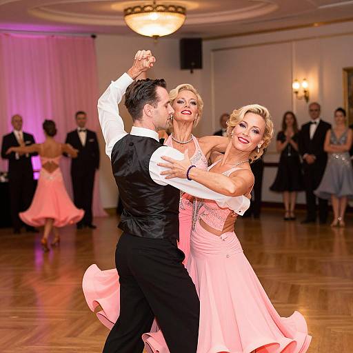 Elegant Ballroom Dance with Three Performers