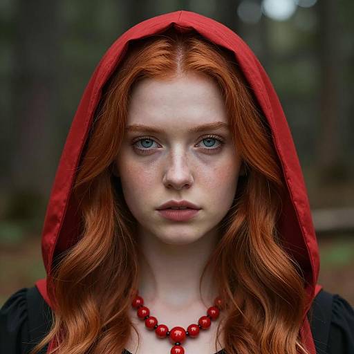 Bright Red Haired Woman in Nature