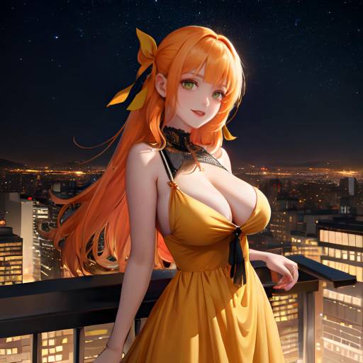 Aesthetic Anime Girl in City Night