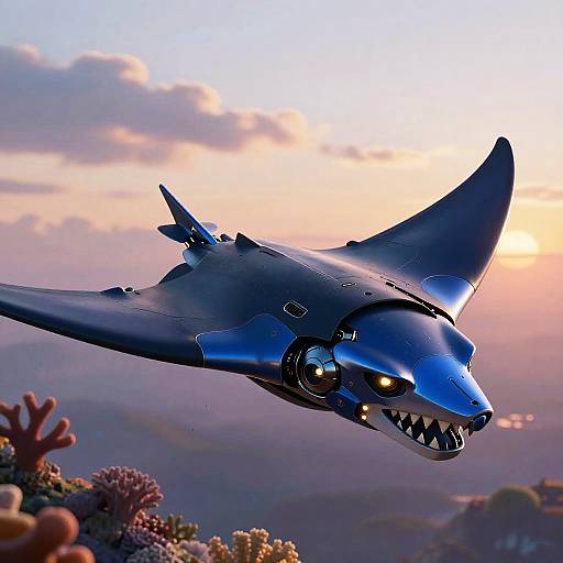 Robotic Manta Ray Bust Shot