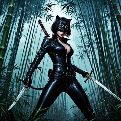 Anime Stealth Assassin in Misty Bamboo