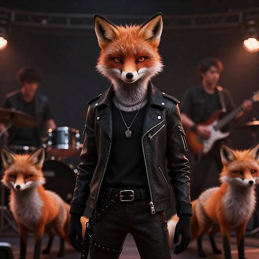 Fox Rockstar in Leather Jacket