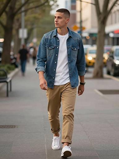 Golden-Hour Urban Denim Street Style