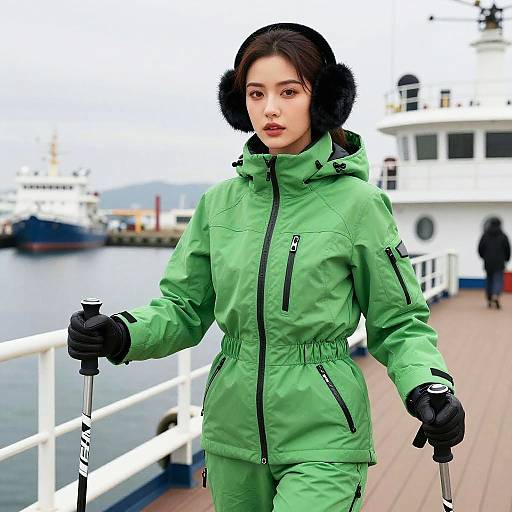 Voluptuous Manga Woman in Ski Gear