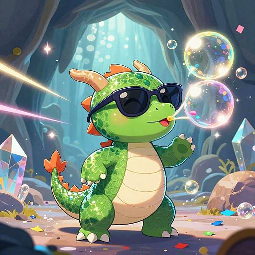 Bubbly Baby Dragon in Crystal Cave