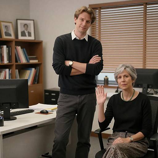 Office Scene with Two Distinct Characters