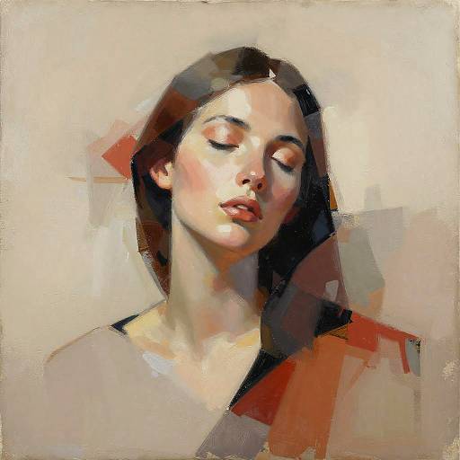Serene Woman Abstract Portrait
