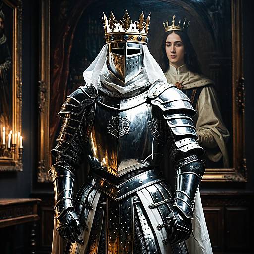 Medieval Knight in Crowned Armor