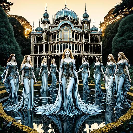 Twelve Ethereal Muses in Crystal Palace Gardens