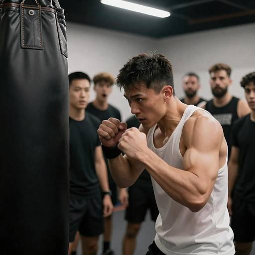 Intense Punching Bag Training Scene