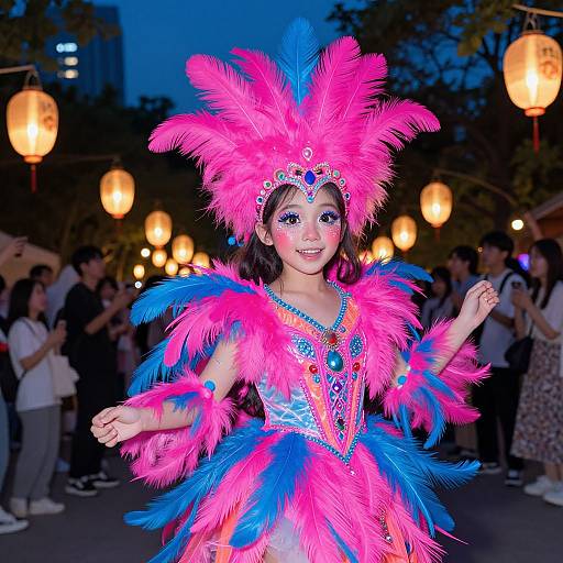 Neon Feather Goddess at Midnight Festival