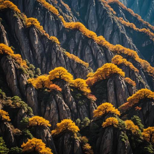 Vibrant Silk Huɑshao Mountain Details