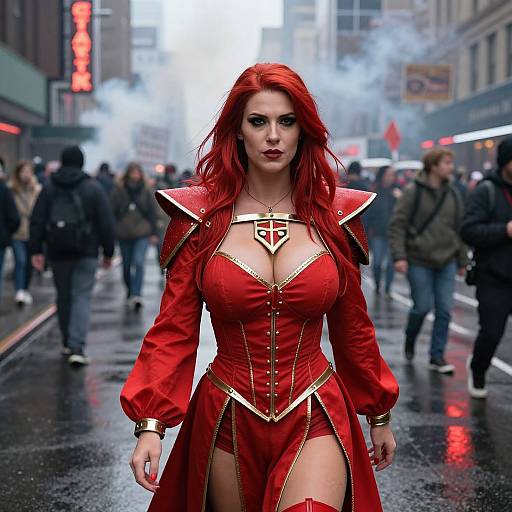 Fierce Red-Haired Riot Protester