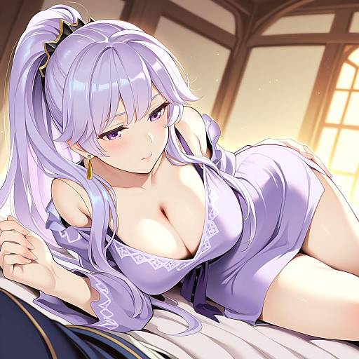 Illustration of Ishtar (fire emblem), fire emblem in the style of Asutora