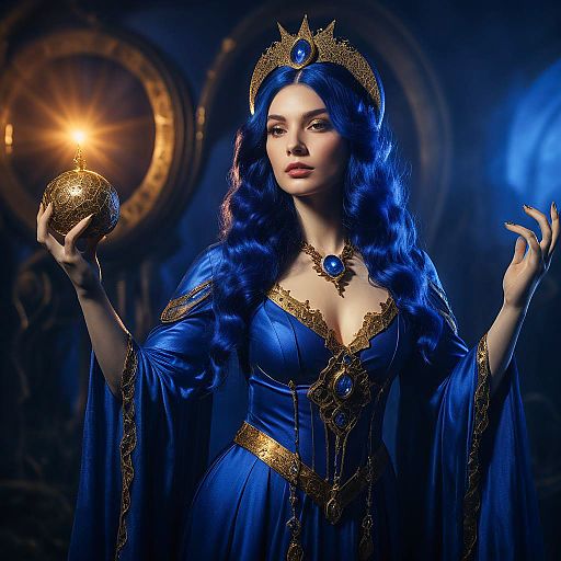 Enchanting Sorceress in Golden Hour Glow Enchanting Sorceress in Golden Hour Glow