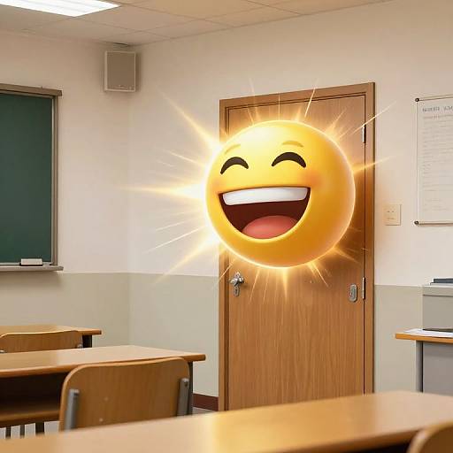 Surreal Emoji Door in Lecture Hall