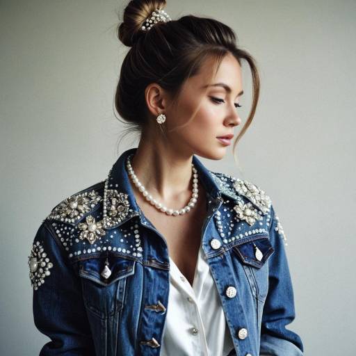 Elegant Woman in Denim and Diamonds Elegant Woman in Denim and Diamonds