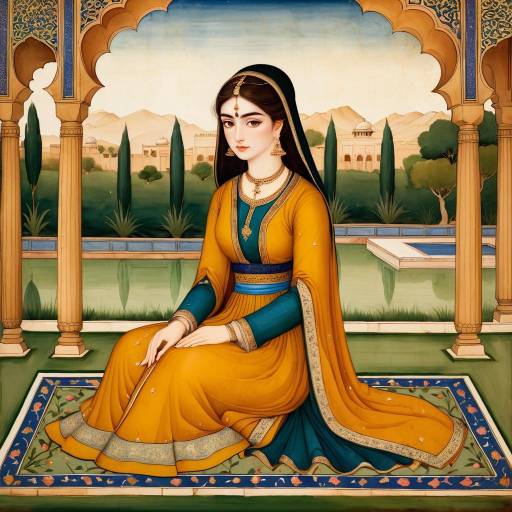 Sorrowful Poetess in Mughal Garden