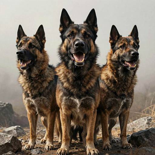 Realistic Three-Headed Cerberus Drawing