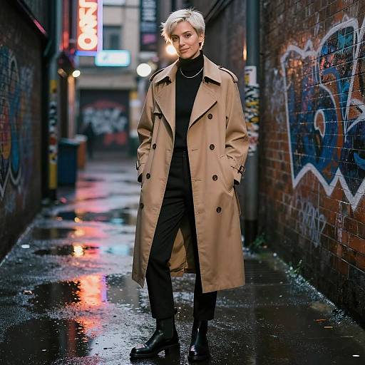 Neon Alley Androgynous Fashion Portrait