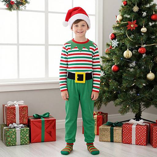 Realistic Christmas Elf Costume Boy